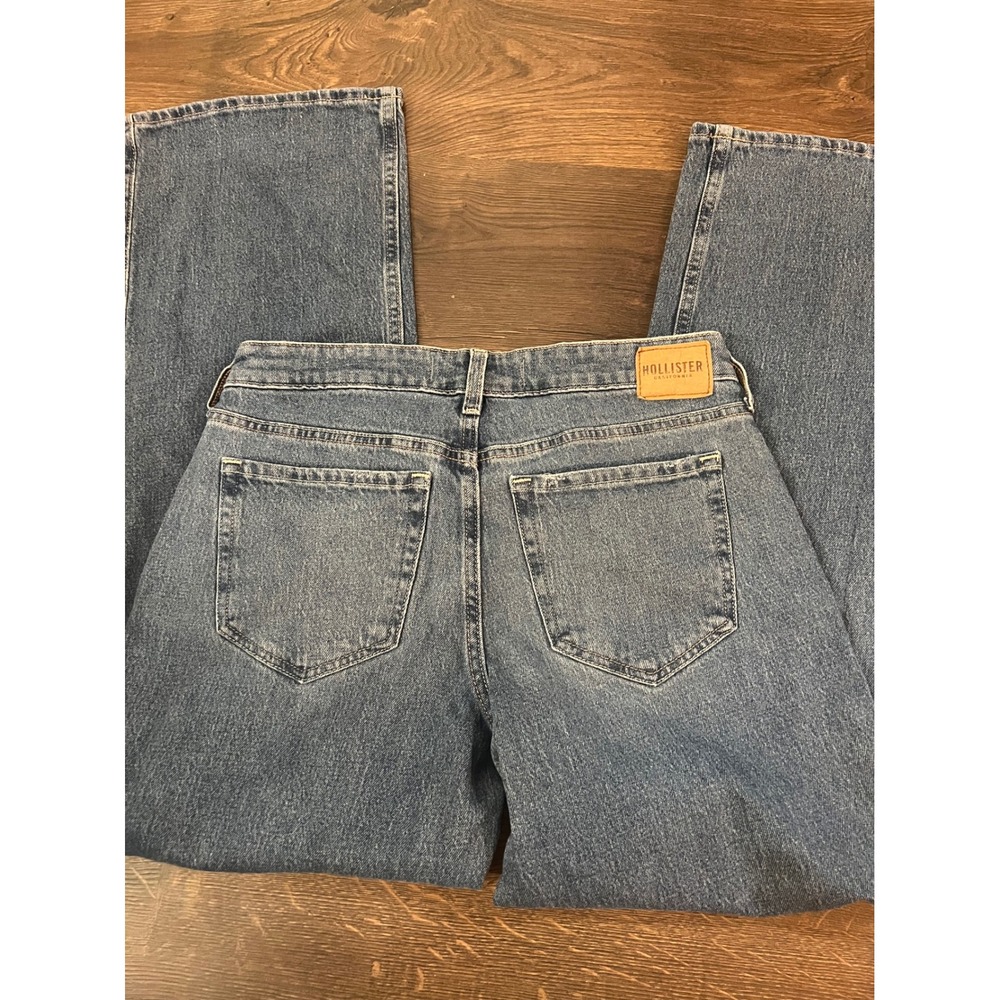 Hollister Low-Rise Baggy Jeans Medium Wash Vintage Stretch Wide Leg 4R W27 29L - Picture 2 of 6